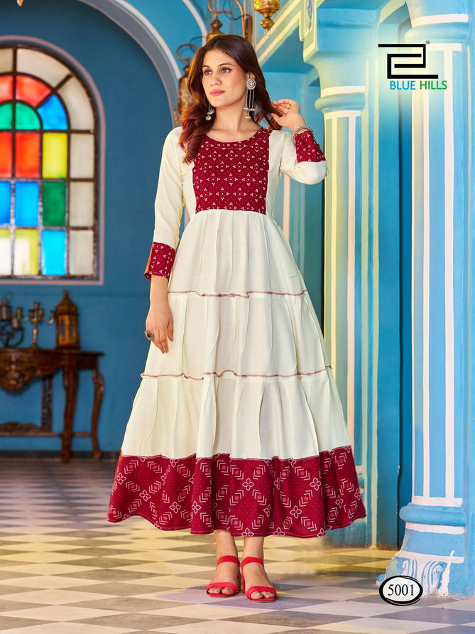 Snow White By Blue Hills Long Anarkali Kurtis Catalog
